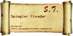 Spiegler Tivadar névjegykártya